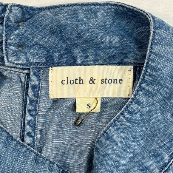 Cloth + Stone Sleeveless Halter Mini Chambray Dress Womens Size Small - Picture 3 of 8